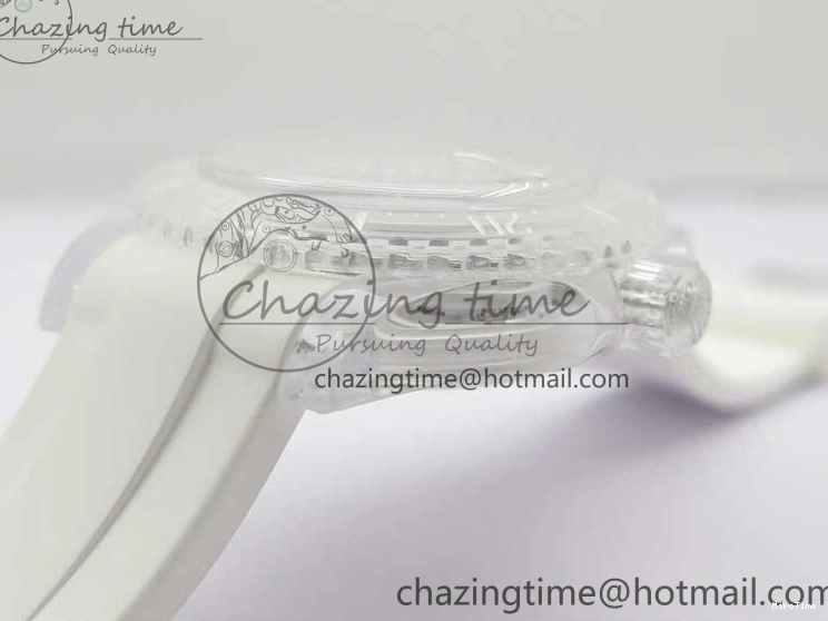 MiroTime 0123 Submariner Phantomlab Transparent KZF Best Edition Blue Fruit Dial on White Rubber Strap VR Classic 2563